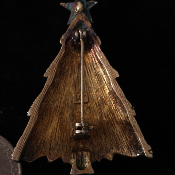 Vintage Christmas Brooch signed lc - Picture 2 of 4